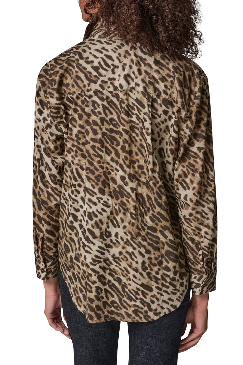 Print Cotton Voile Button-Up Shirt, Alternate, color, LEOPARD