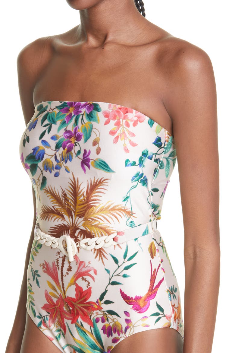 Tropicana Floral One-Piece Swimsuit, Alternate, color, CREAM FLORAL