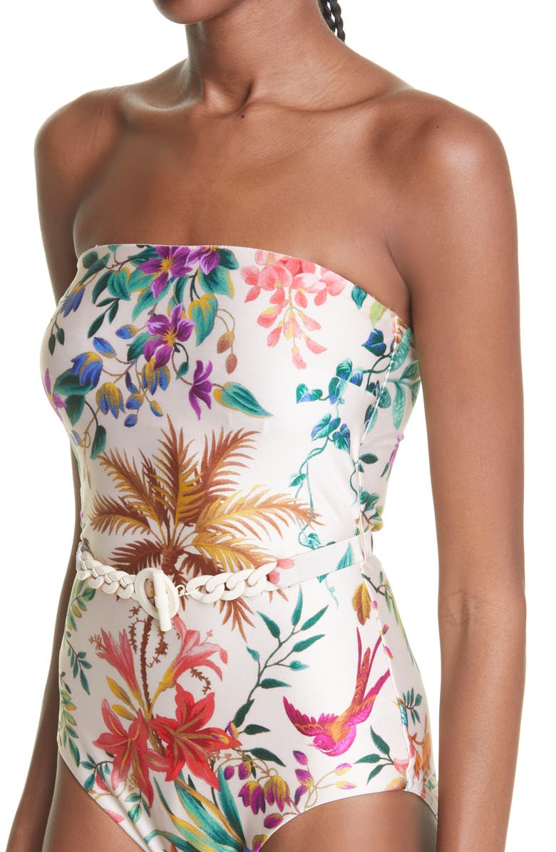 Zimmermann Tropicana Floral One-Piece Swimsuit, Alternate, color, 