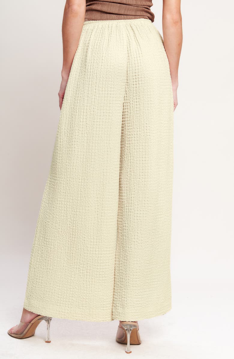 FLYING TOMATO Drawstring Textured Wide Leg Pants, Alternate, color, Beige