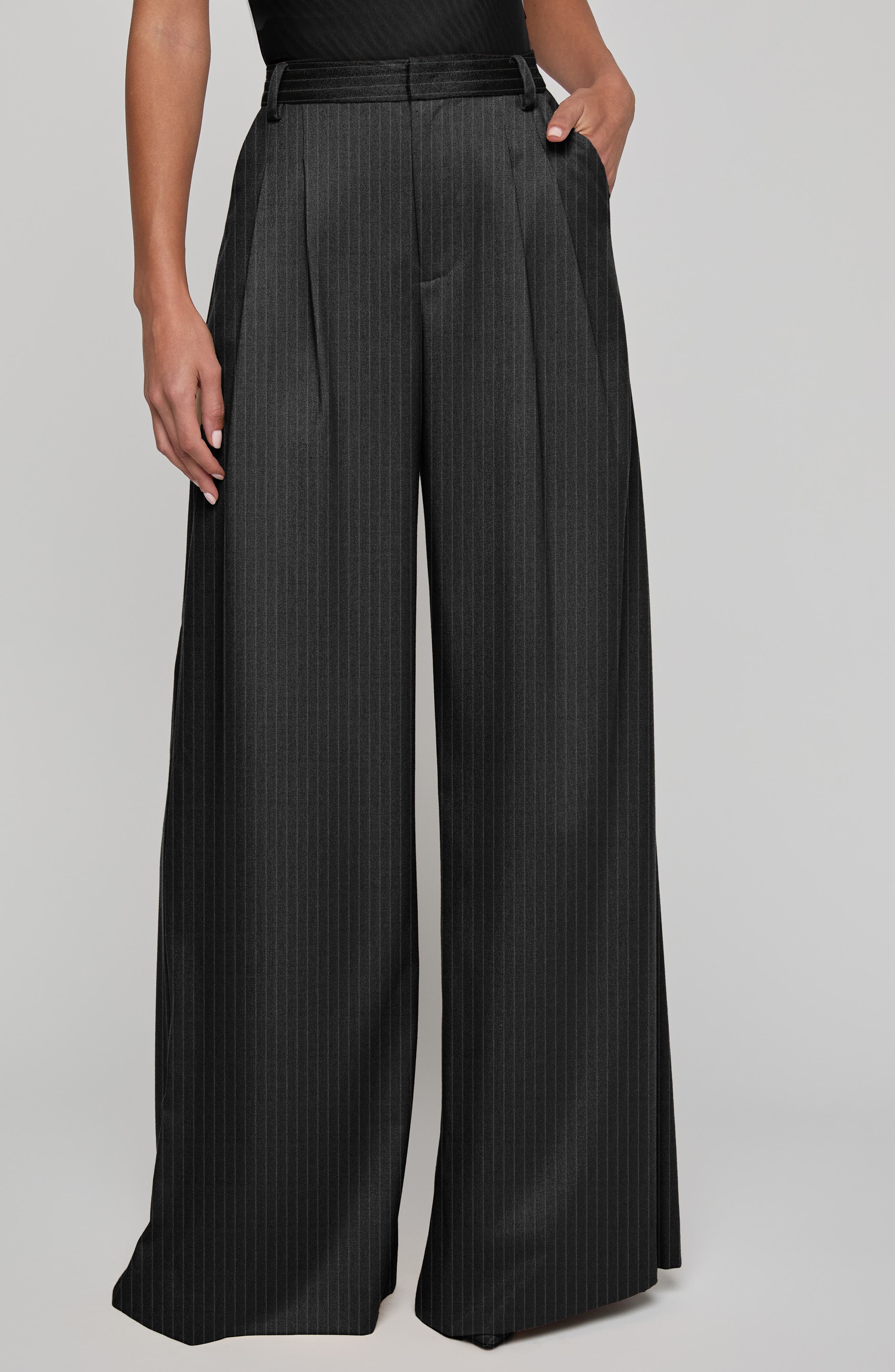 selected BLACK/ GREY PINSTRIPE