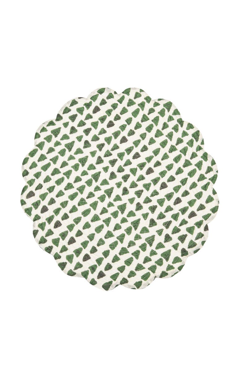 C&F Home Parson Round Placemats Set of 6 All Seasons Summer Spring Botanical Greenery, 17", Alternate, color, Green