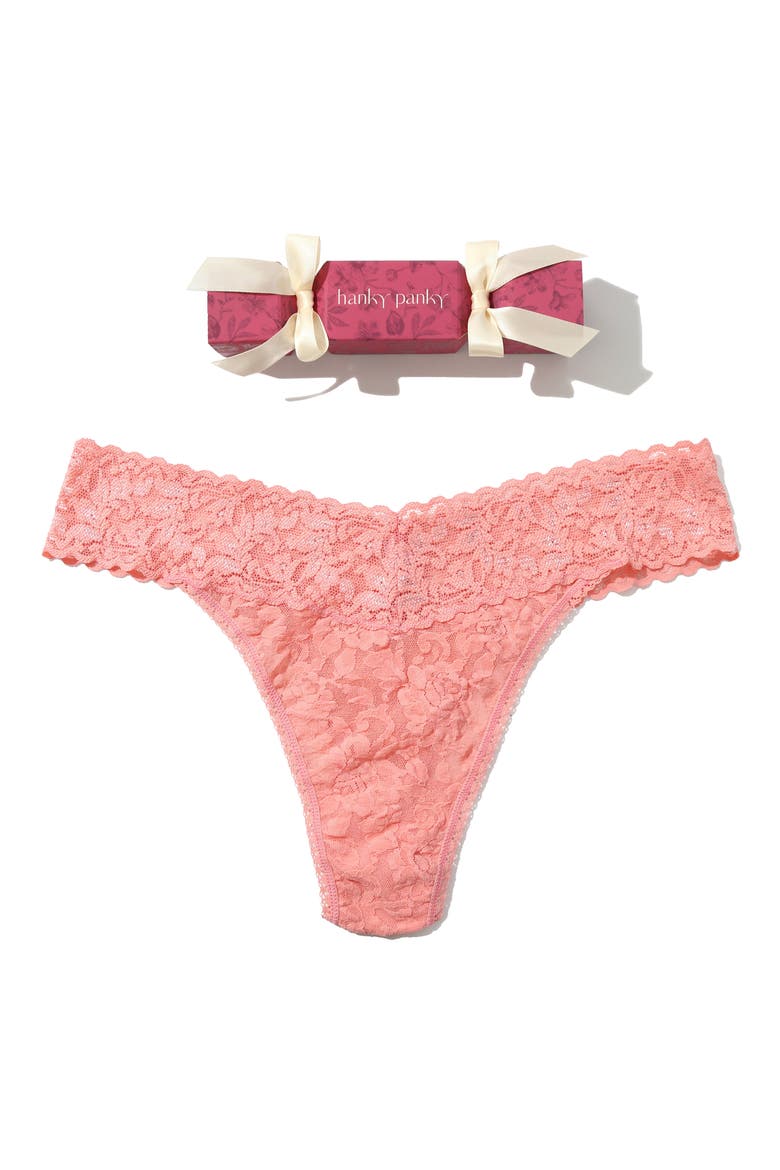 Holiday Cracker Original Rise Thong, Main, color, BALLET PINK