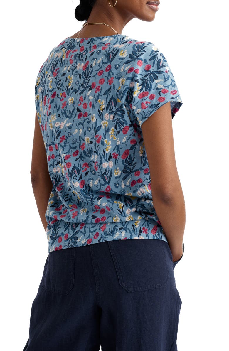 Seasalt Cornwall Studio Glass Organic Cotton Button-Up Top, Alternate, color, Spring Stems Seascape Mix