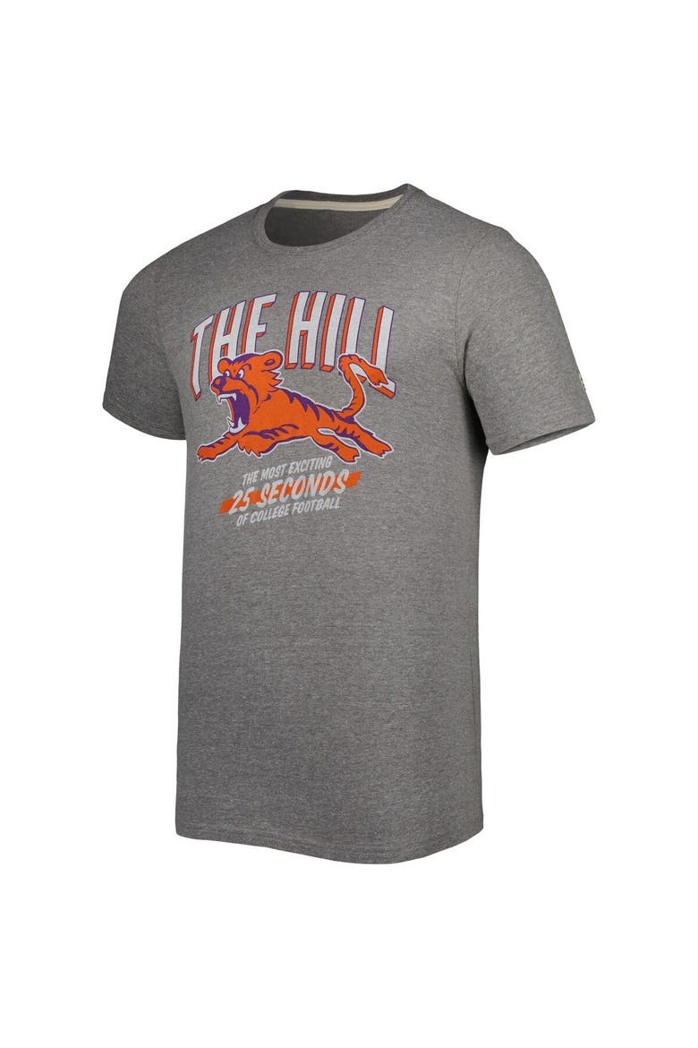 Men's Homefield Heather Gray Clemson Tigers Vintage Running Down the Hill T-Shirt, Alternate, color, Heather Gray