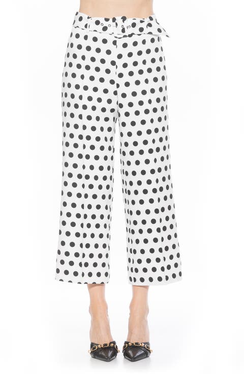 Caden Polka Dot Belted Wide Leg Pants
