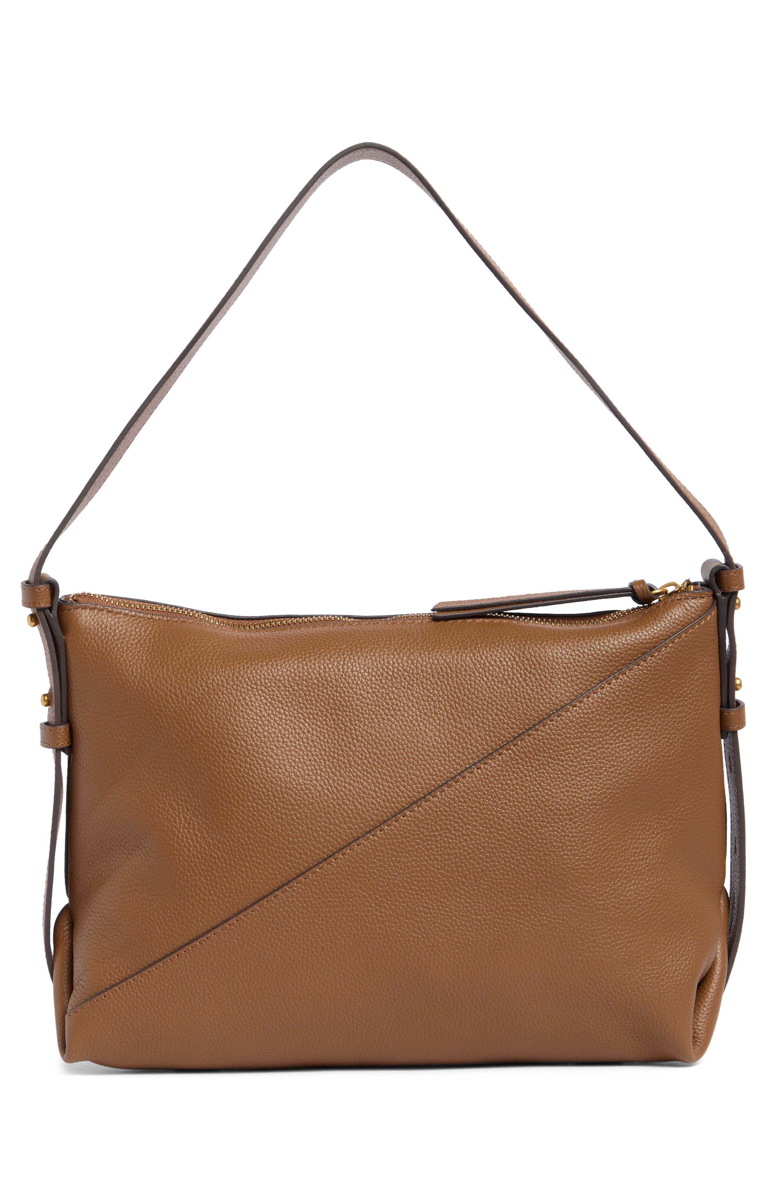 Fulton Leather Shoulder Bag, Alternate, color, COGNAC