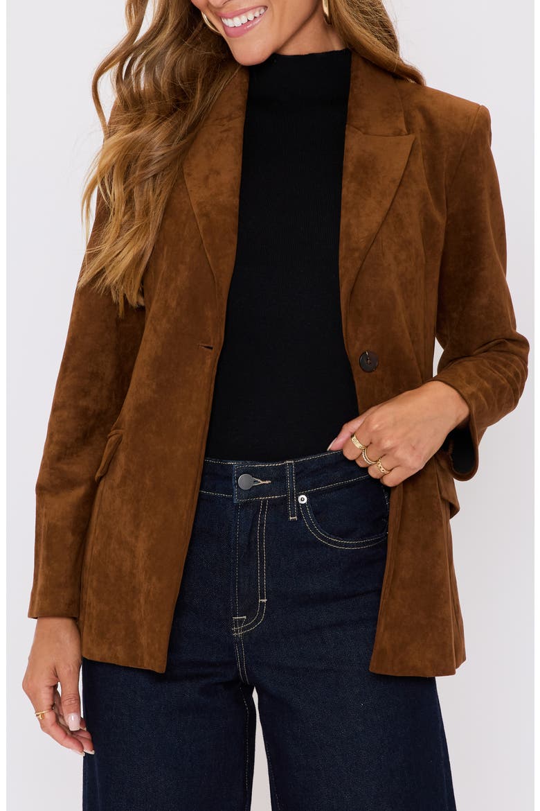 Maeve Faux Suede Blazer, Main, color, CAMEL