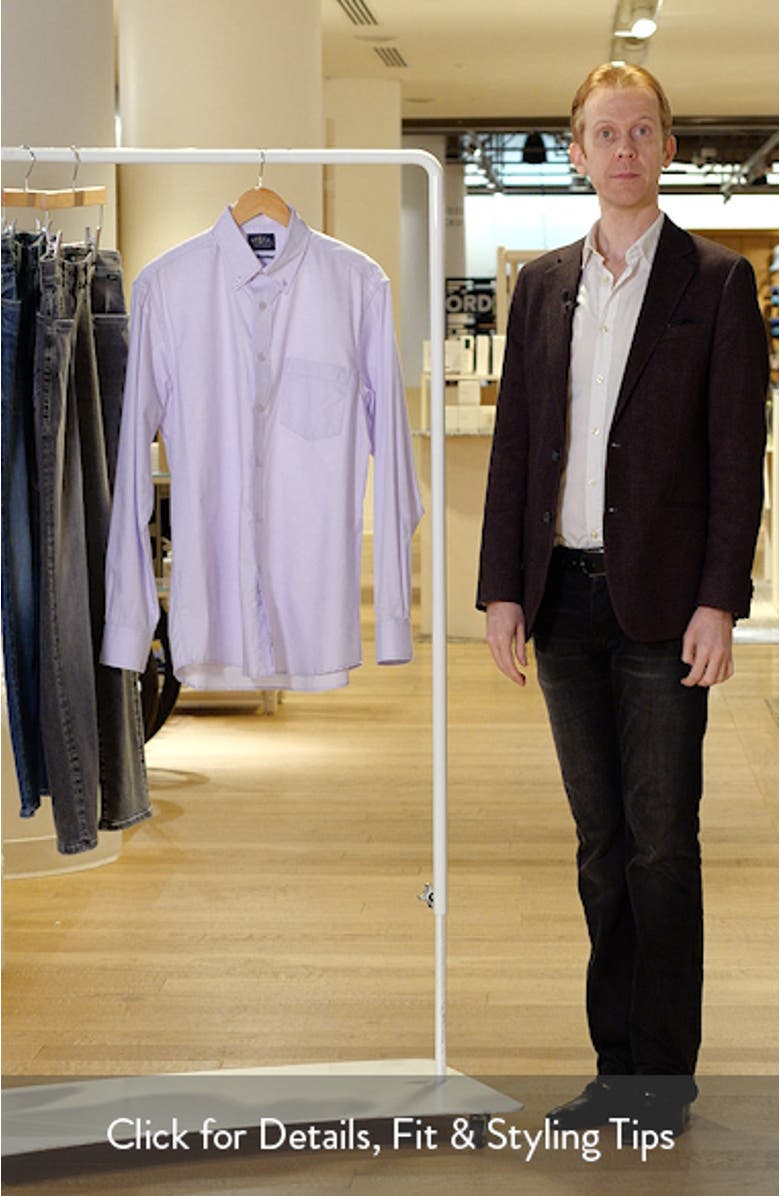 Eagle Regular Fit Light Purple Cotton Twill Button-Down Shirt, sales video thumbnail