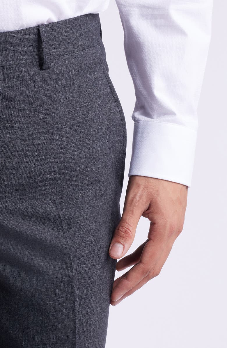 AllSaints Ross Solid Slim Fit Taper Leg Wool Pants Suit Separate, Alternate, color, Charcoal