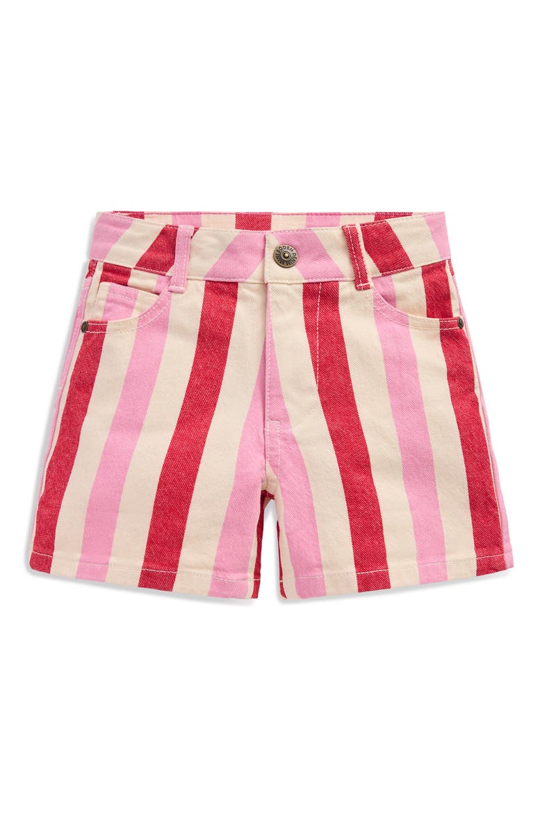 Kids' Stripe Denim Shorts, Main, color, PINK AND RED STRIPE