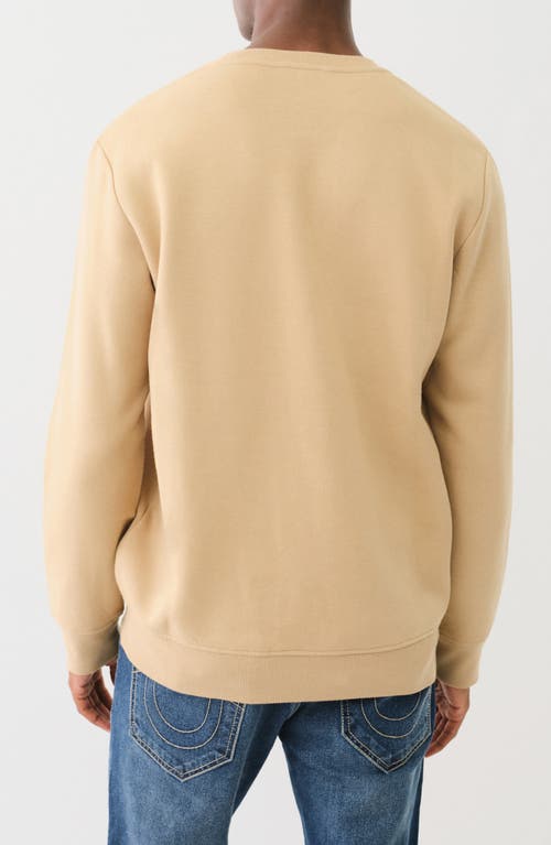 True Religion Embossed Logo Graphic Sweatshirt In Travertine