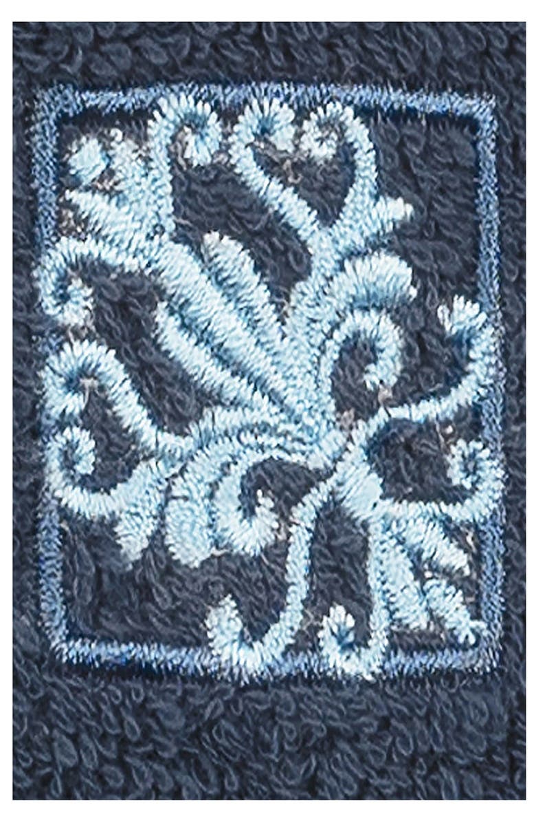 Linum Home Textiles Vivian Embellished Washcloth - Set of 2 - Midnight Blue, Alternate, color, Midnight Blue