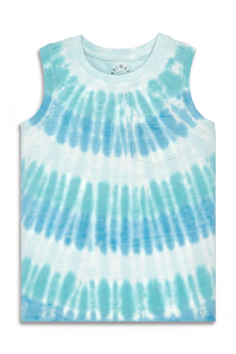Kids Pocket Tank In Tie Dye, Alternate, color, Cool Sunburst Tie Dye