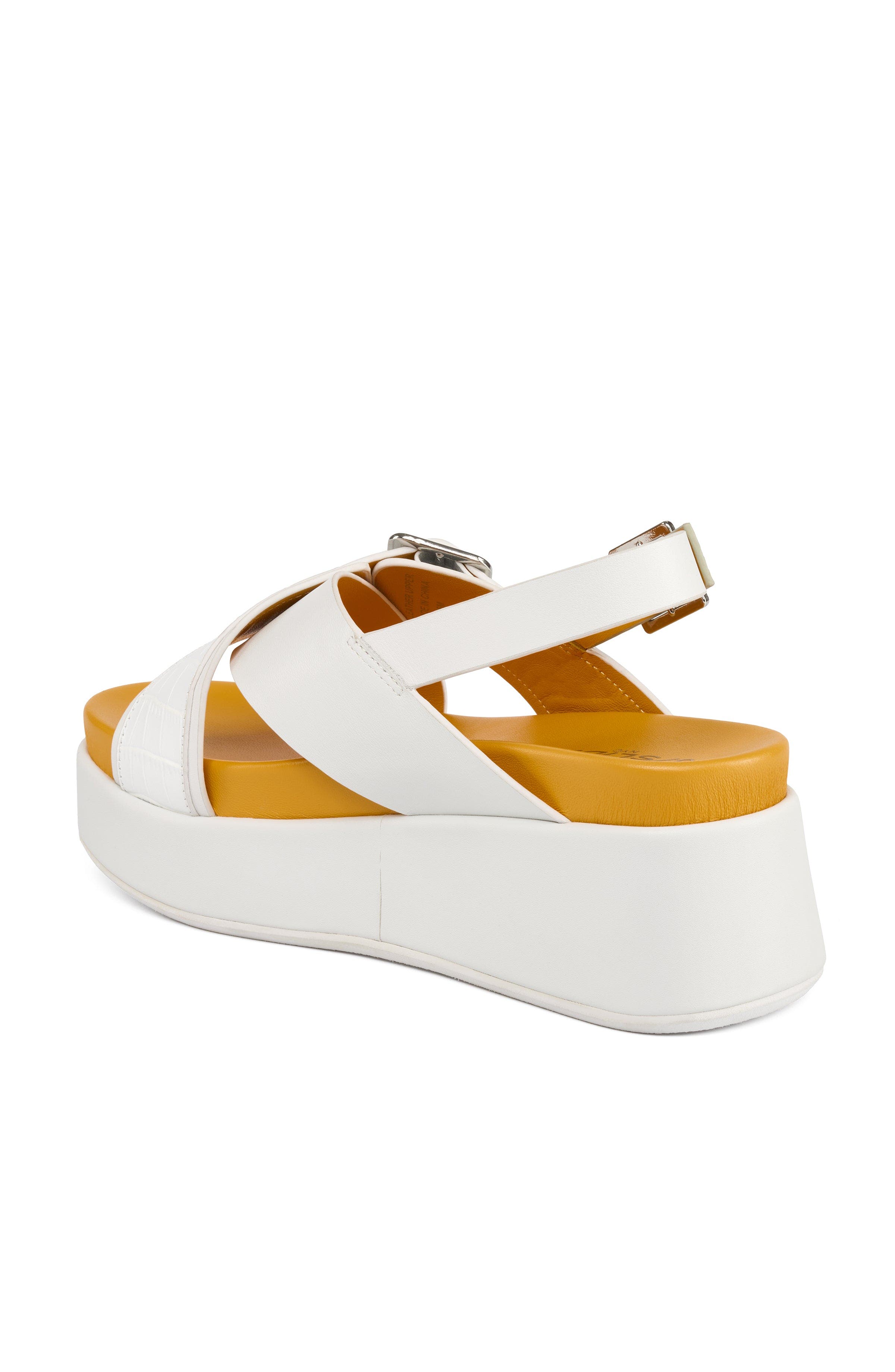 Bin Leather Cross Strap Platform Sandal, Alternate, color, White-Combo