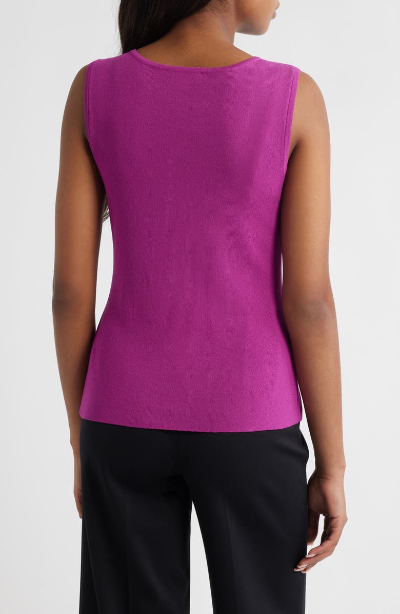 Tahari ASL Scoop Neck Sweater Tank, Alternate, color, Wild Berry
