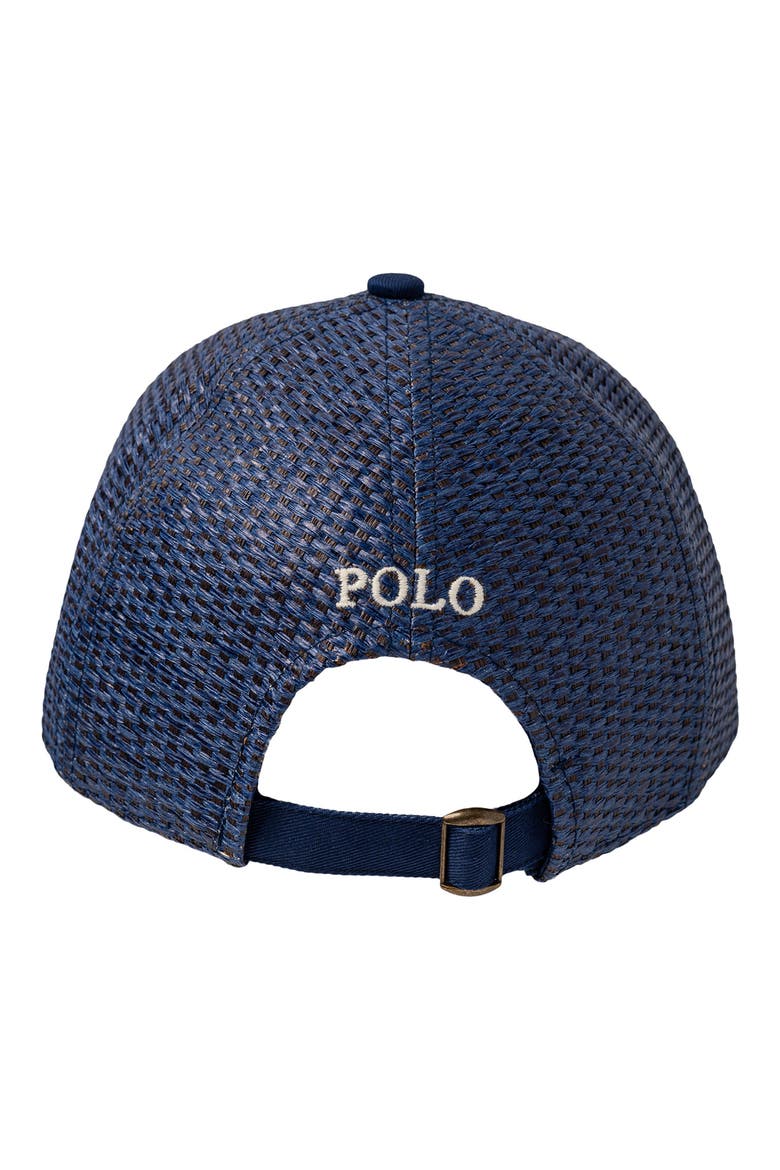 Embroidered Logo Straw Baseball Cap, Alternate, color, CAPRI BLUE