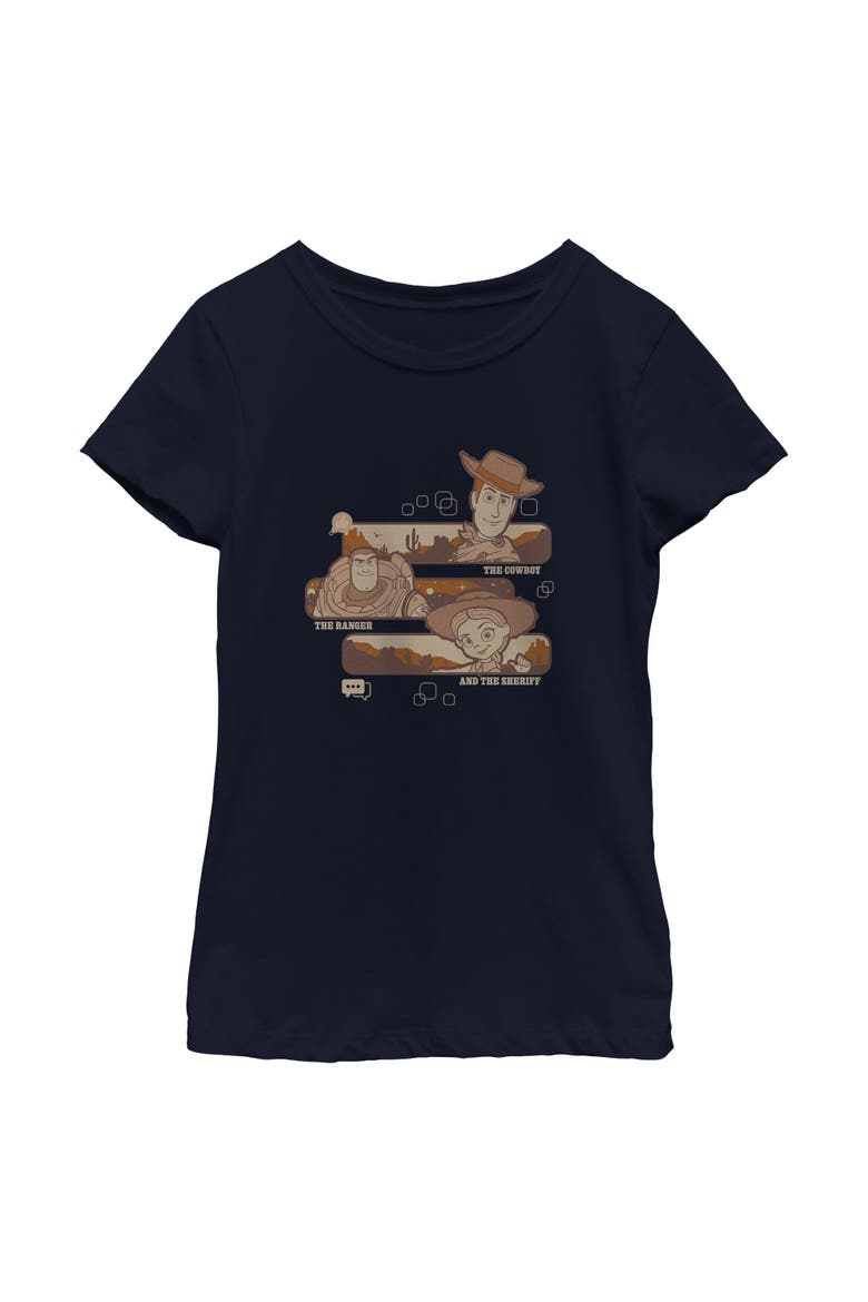 Girl's Toy Story 5 Cowboy Ranger And Sheriff  Graphic T-Shirt, Main, color, Navy Blue