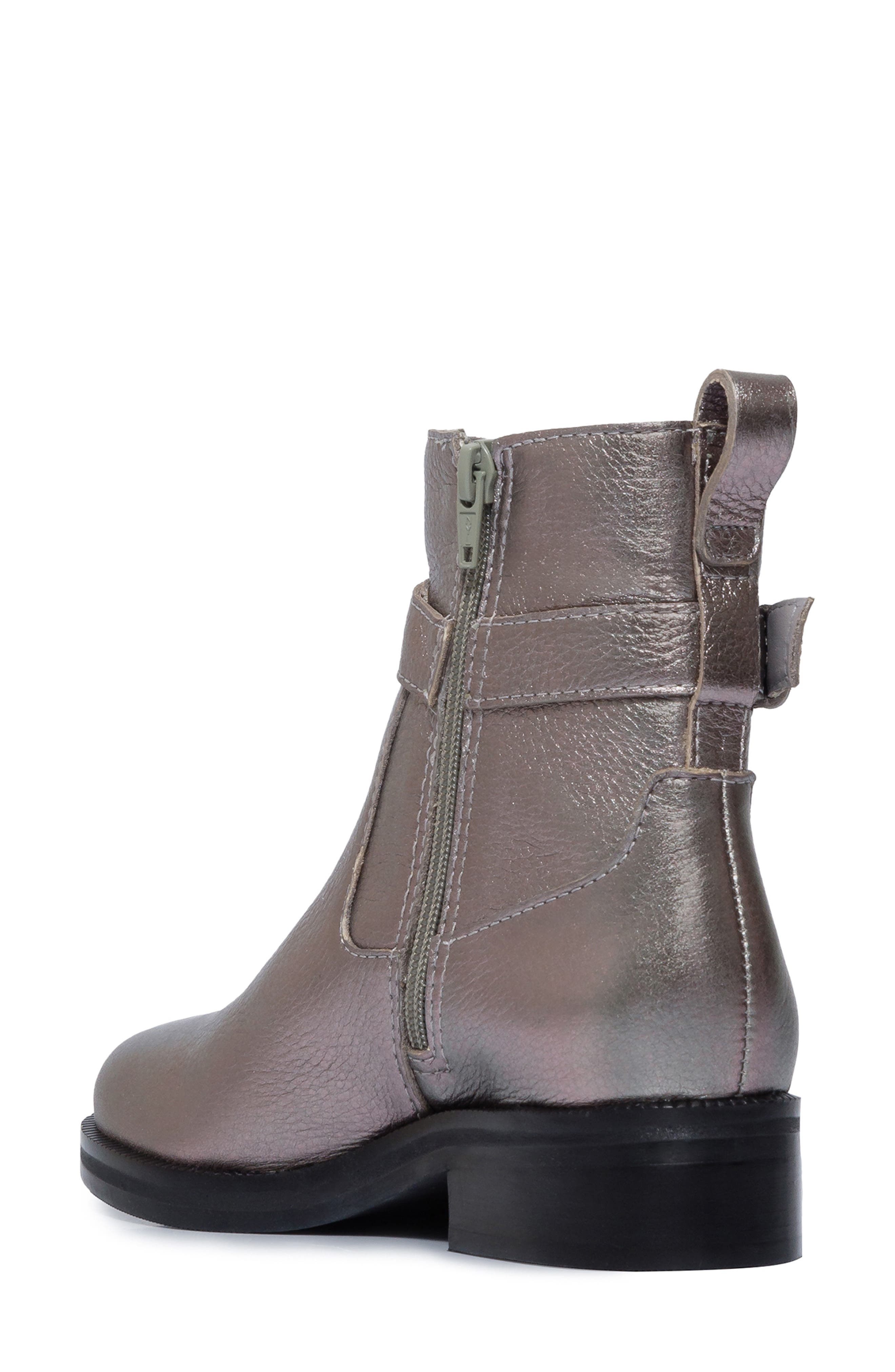 Bernardo Footwear Tyra Moto Boot, Alternate, color, Gunmetal Tumbled Calf