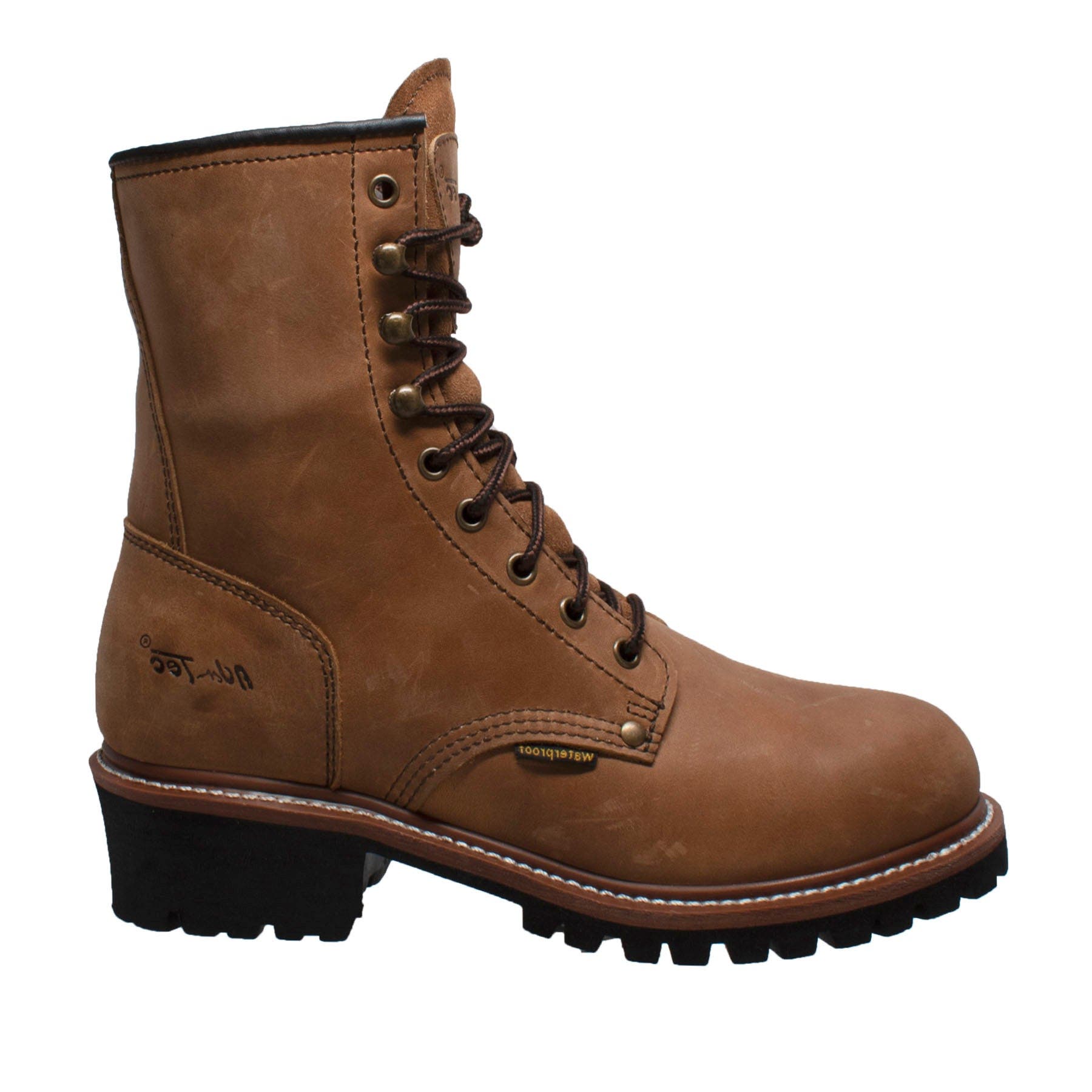 AdTec 9" Waterproof Logger Boots, Alternate, color, Brown
