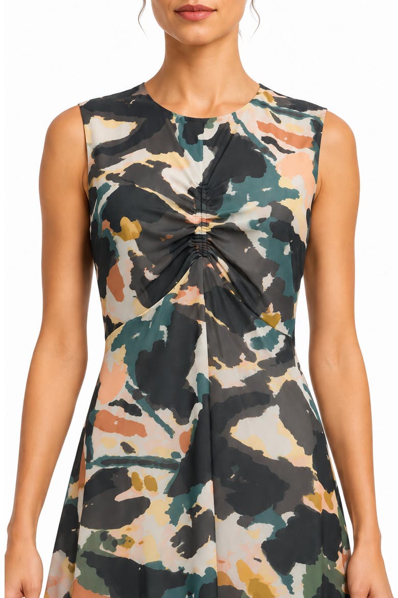 Printed Mesh Tank Midi Dress, Alternate, color, PAINTERLY CAMO