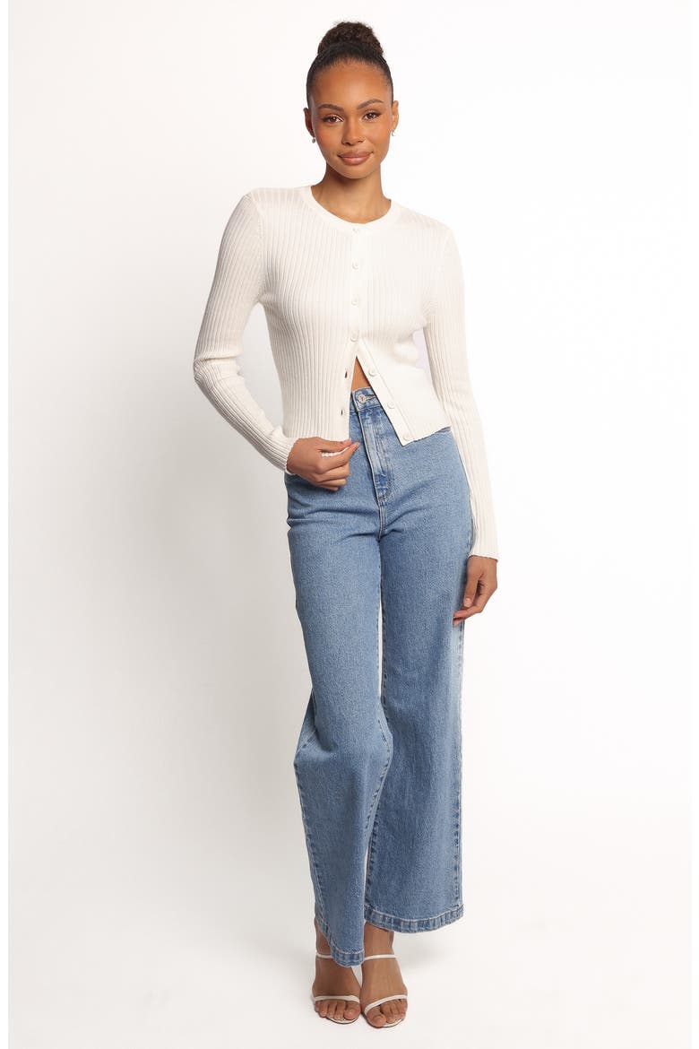 Searie Rib Cardigan, Alternate, color, CREAM