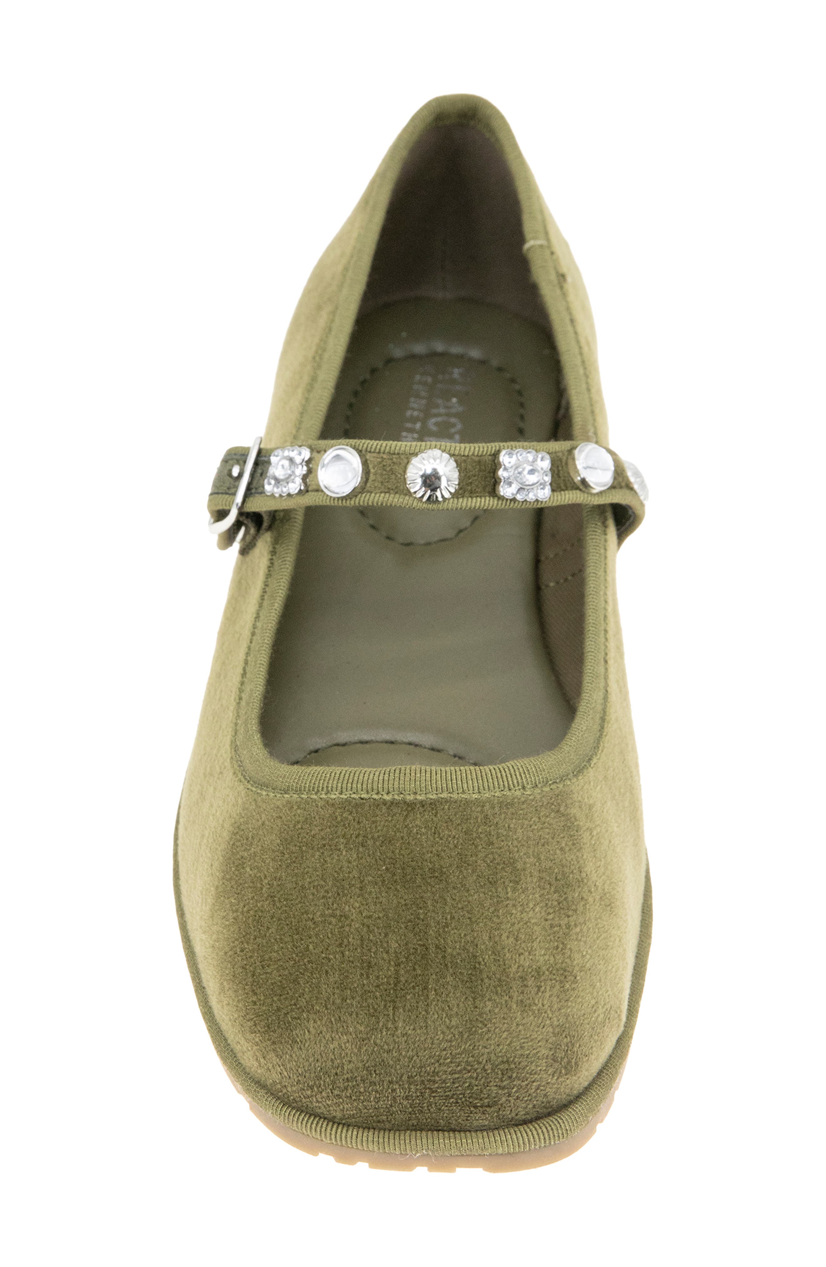 Elda Mary Jane Flat, Alternate, color, OLIVE VELVET