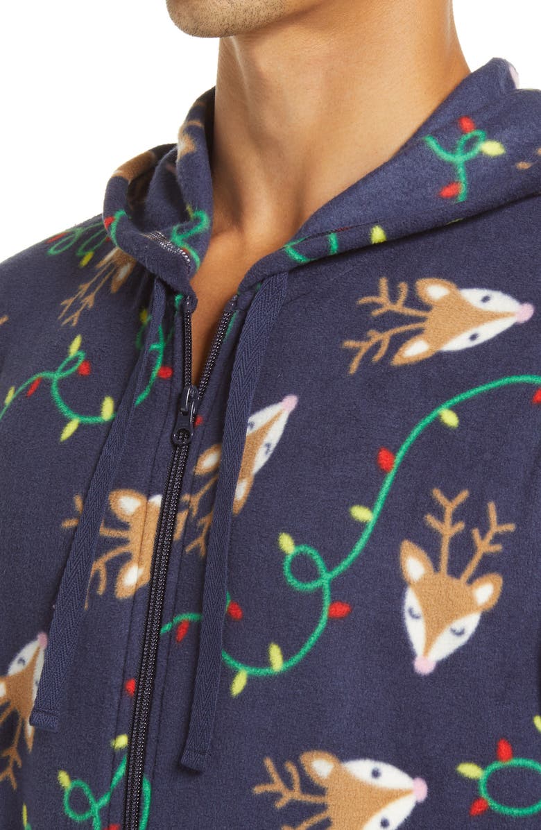 Nordstrom Fam Jam Microfleece Hooded Jumpsuit Pajamas, Alternate, color,