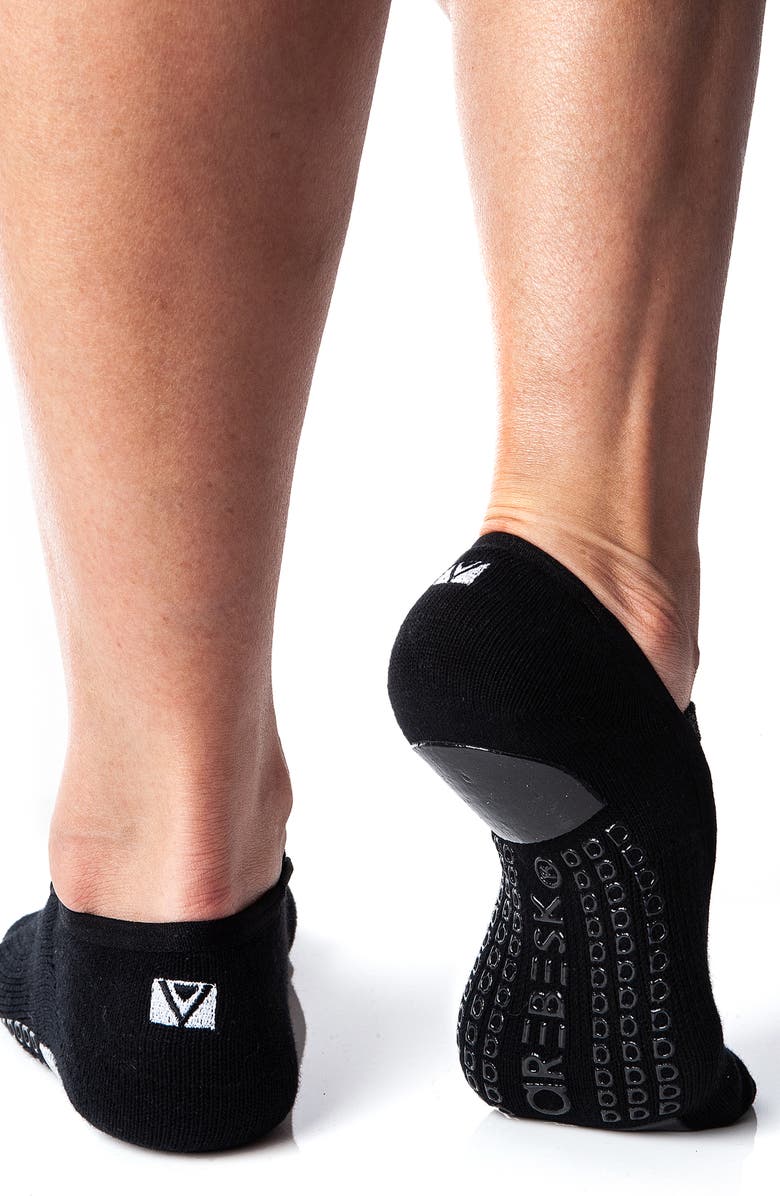 Arebesk Sparkle 2-Pack No-Slip Closed Toe Socks, Alternate, color, Black- Black