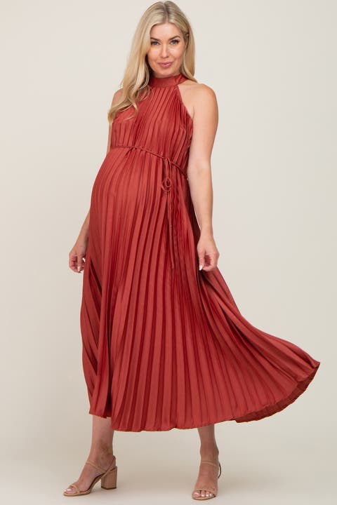 Pleated Halter Dress