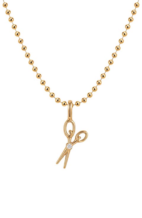 Scissors Bead Chain Necklace