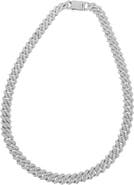 Adornia Men's Pav9 Crystal Cuban Link Necklace