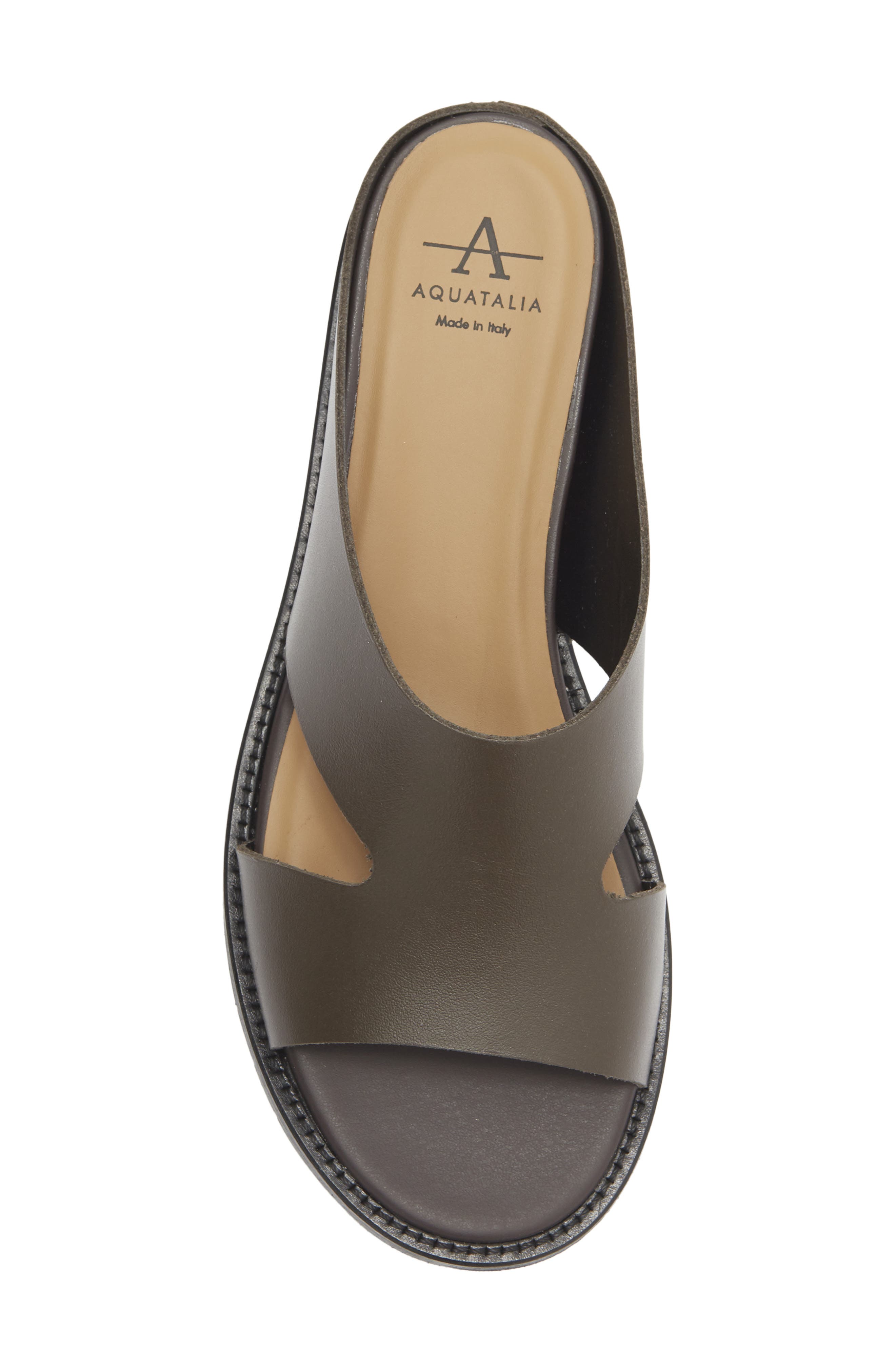 Aquatalia Petra Wedge Sandal, Alternate, color, Dark Brown Leather