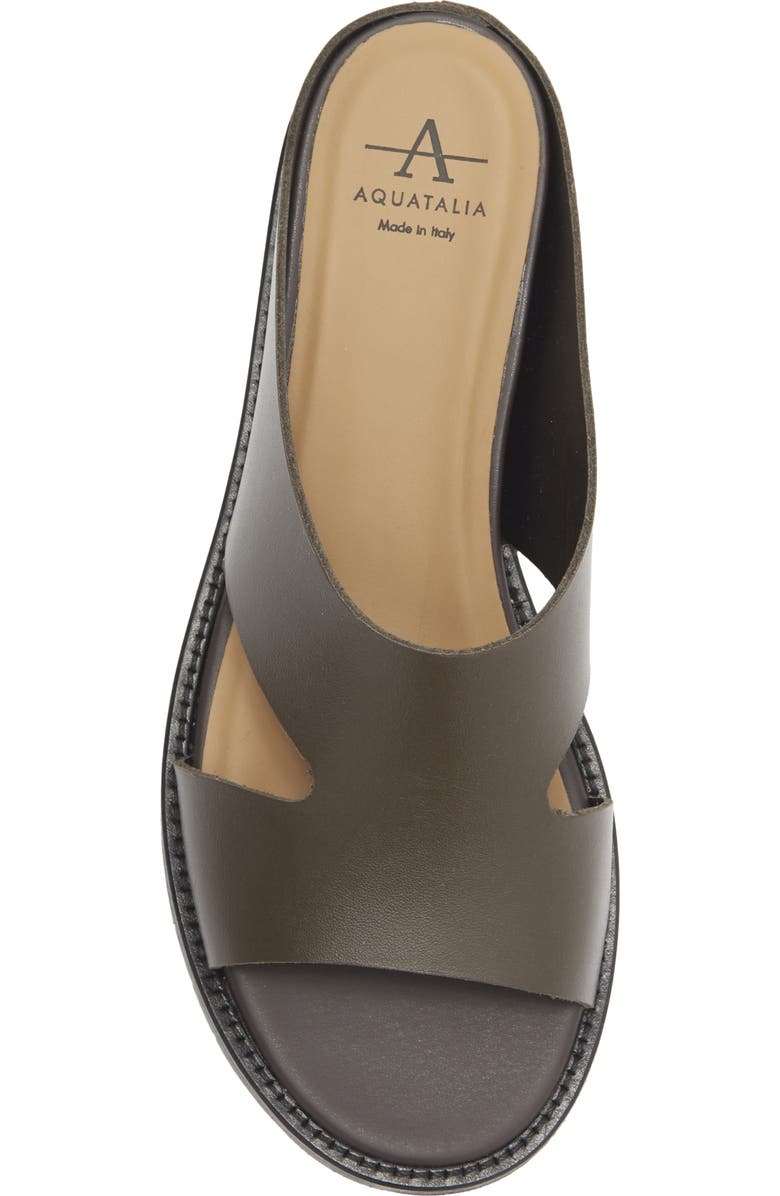 Aquatalia Petra Wedge Sandal, Alternate, color, Dark Brown Leather