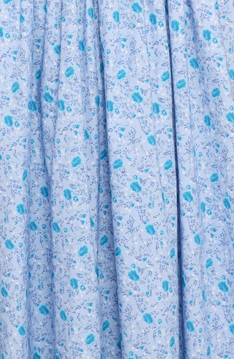 Petal & Pup Marlena Ditsy Floral Smocked Midi Dress, Alternate, color, Blue Floral