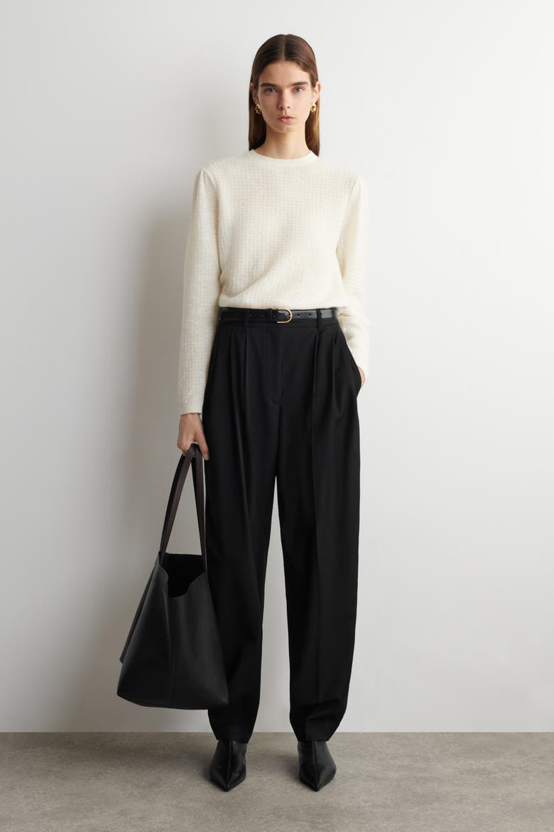 Zigzag-knit Mohair-blend Jumper, Alternate, color, OFF-WHITE