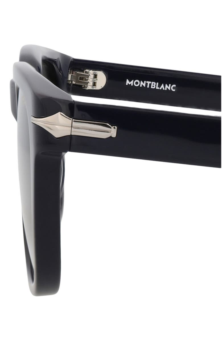 Montblanc 53mm Square Sunglasses, Alternate, color, Blue Blue Grey