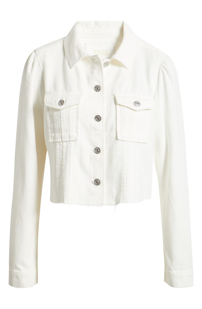 PAIGE Pacey Crop Denim Jacket, Main, color, Tonal Ecru