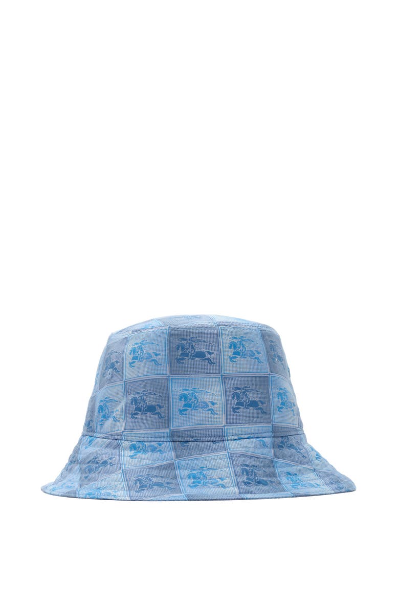 Kids' Knight Checkerboard Cotton Bucket Hat, Main, color, Cornflower blue