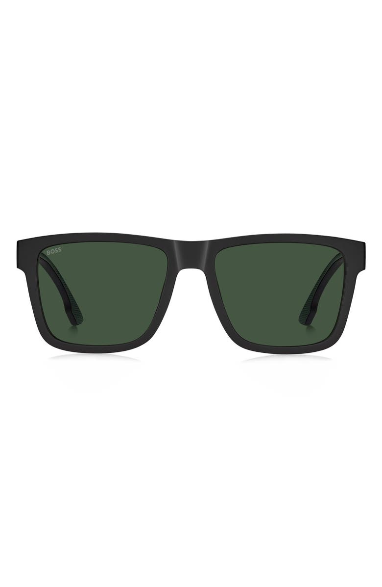 BOSS 56mm Sunglasses, Main, color, Black/ Green