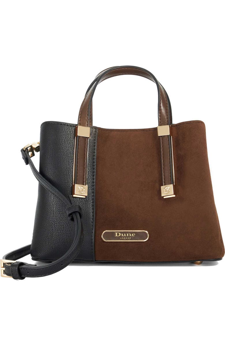 Dune London Dinky Dorry Convertible Crossbody Tote, Main, color, Dark Brown