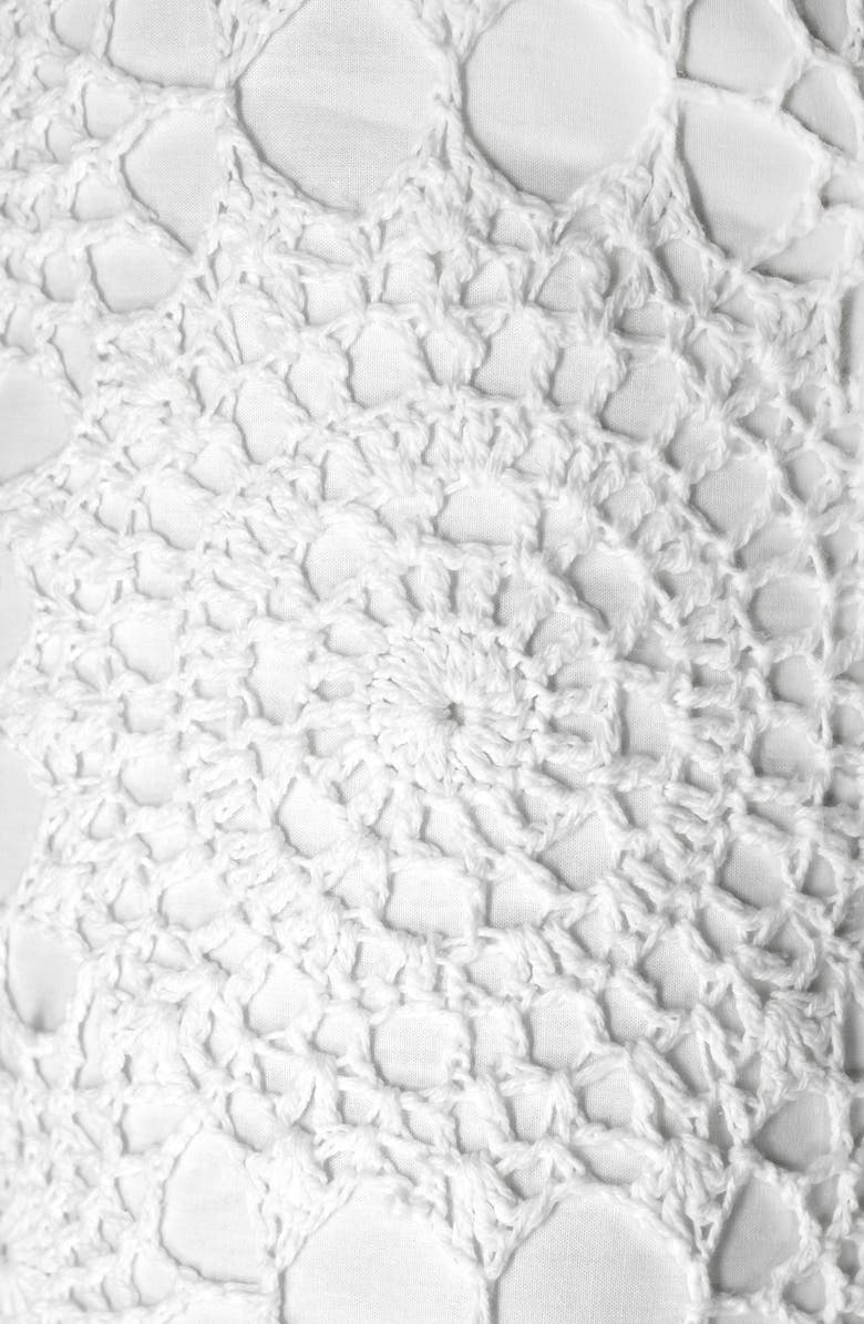 MELANGE HOME Decorative Crochet Accent Pillow, Alternate, color, White