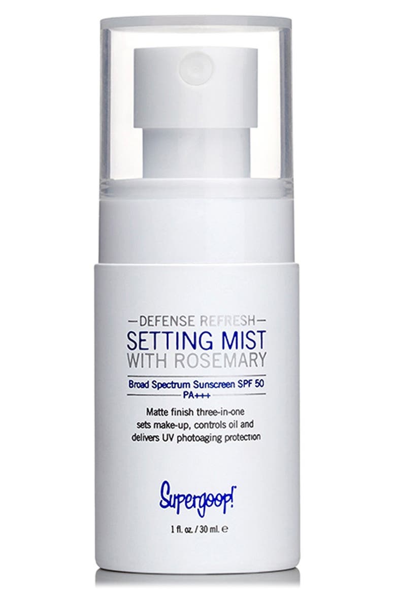 Supergoop! Defense Refresh Setting Mist with Rosemary SPF 50, Alternate, color, NO COLOR