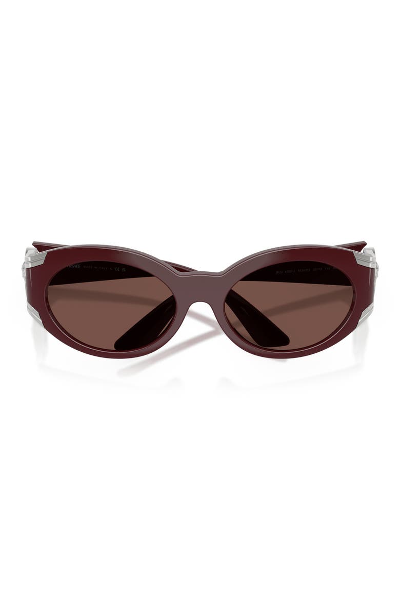 55mm Oval Sunglasses, Alternate, color, DARK RED / BLACK CHOCOLATE
