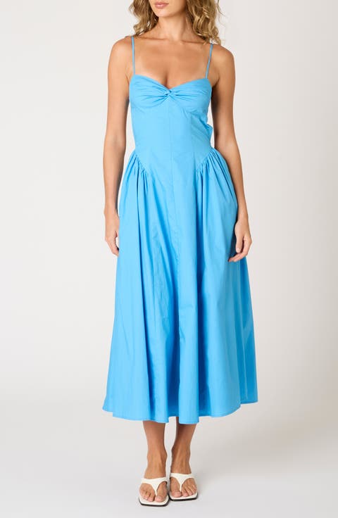 Destene Back Cutout Fit & Flare Maxi Dress