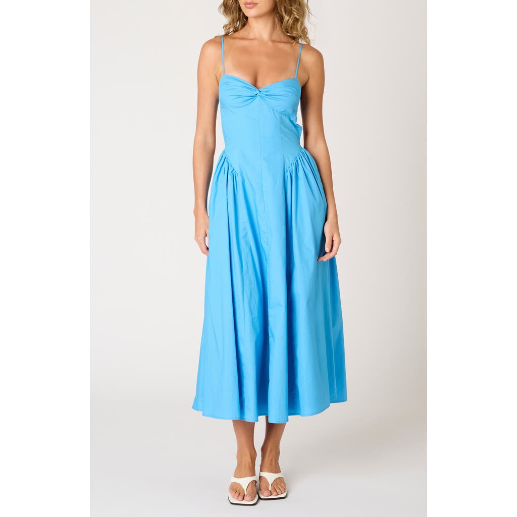 Nia Destene Back Cutout Fit & Flare Maxi Dress in Capri Blue  product