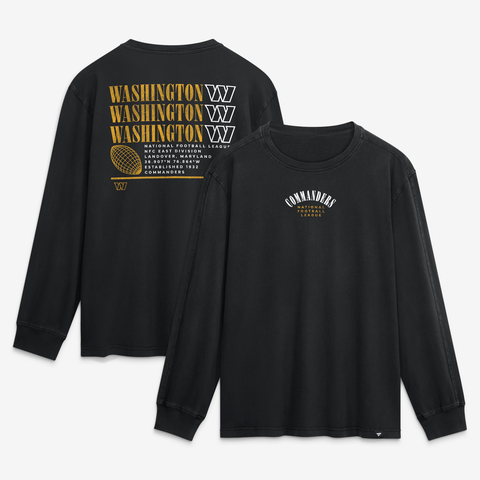 Men's Fanatics Black Washington Commanders Relaxed Fullback Drive Long Sleeve Fashion Top