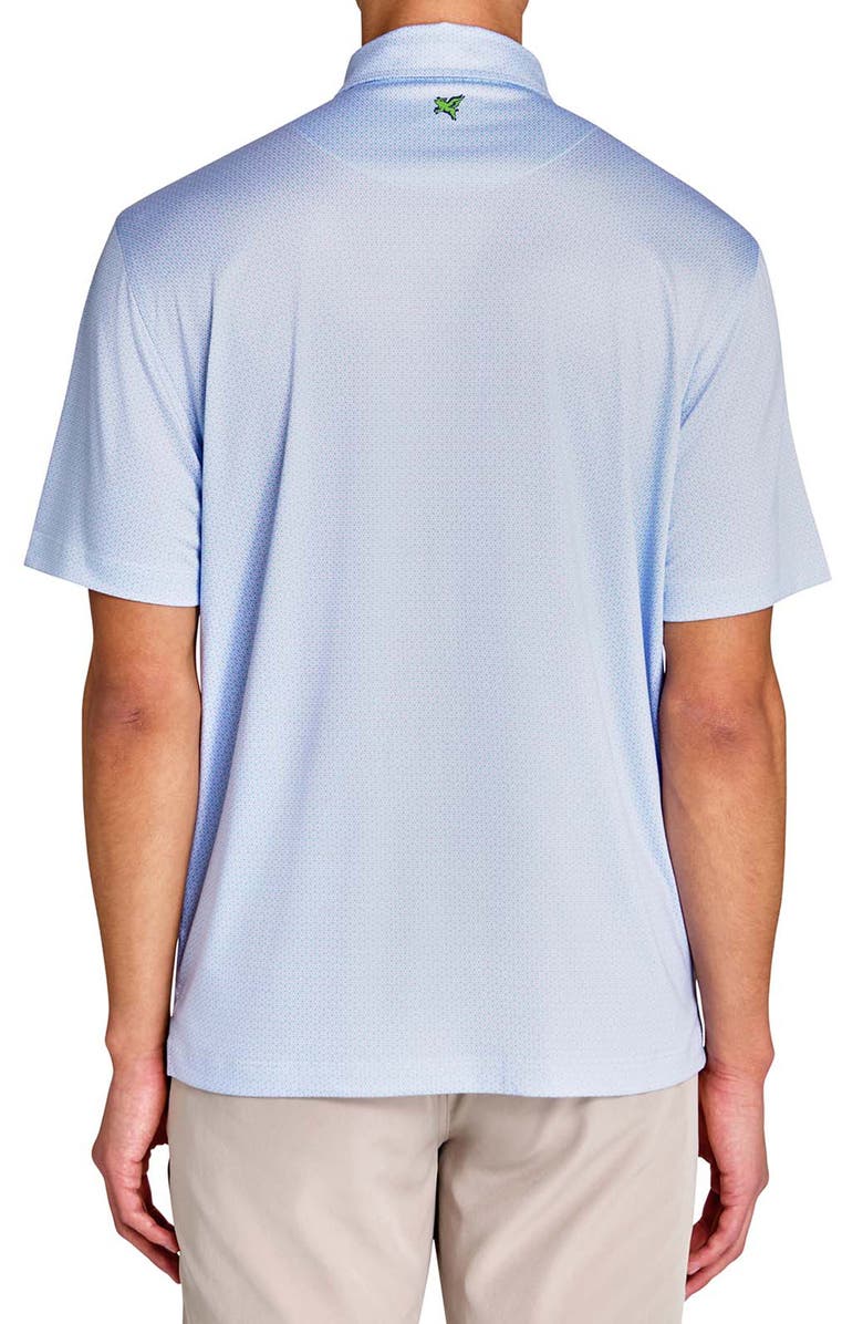 CONSTRUCT Regular Fit Flower Chain Recycled Performance Golf Polo, Alternate, color, White/Blue