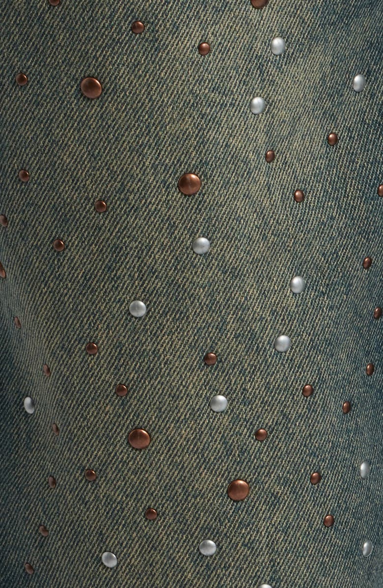 BDG Urban Outfitters Kayla Studded Low Rise Wide Leg Jeans, Alternate, color, Tinted Blue