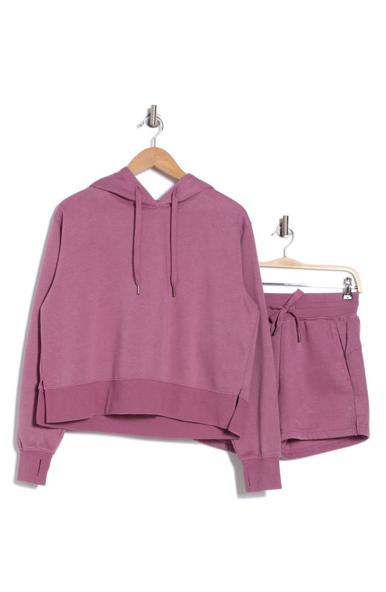HARMONY AND BALANCE Washed Hoodie & Shorts Set, Alternate, color, 